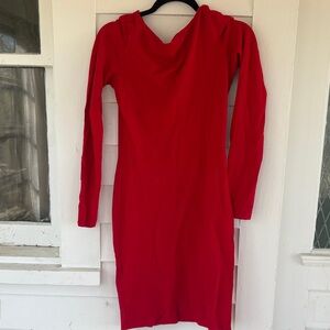 Amanda Uprichard Vibrant Red Long Sleeve Dress